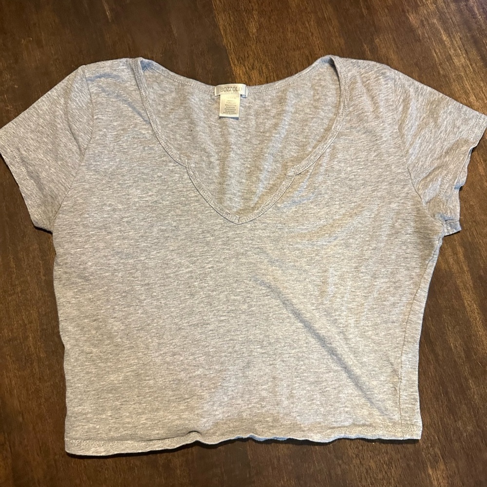 Gray cropped top
